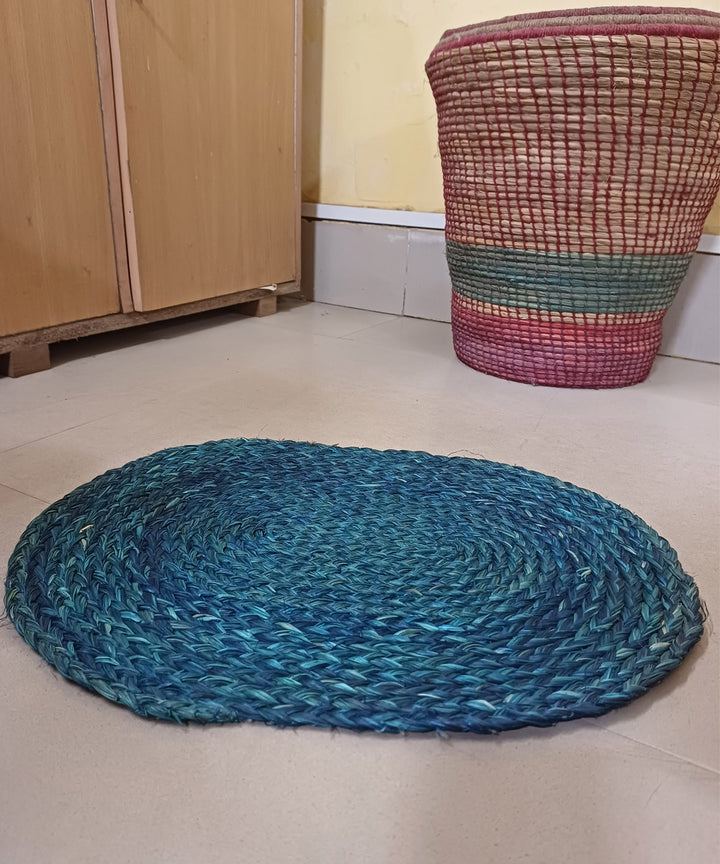 Blue sabai grass floor mat floor mat