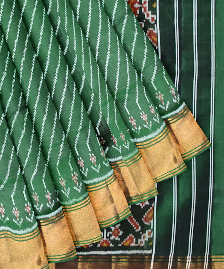 Dark green handloom patola silk saree