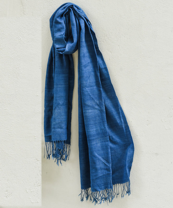 Indigo natural dye handloom eri silk assam stole