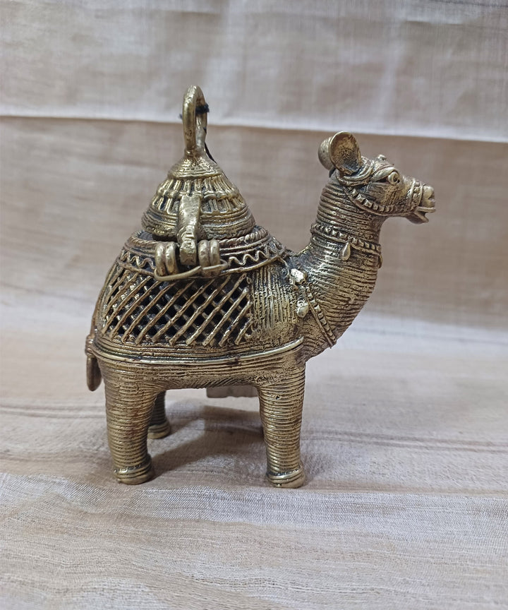 Dhokra brass handcrafted camel coin box decor