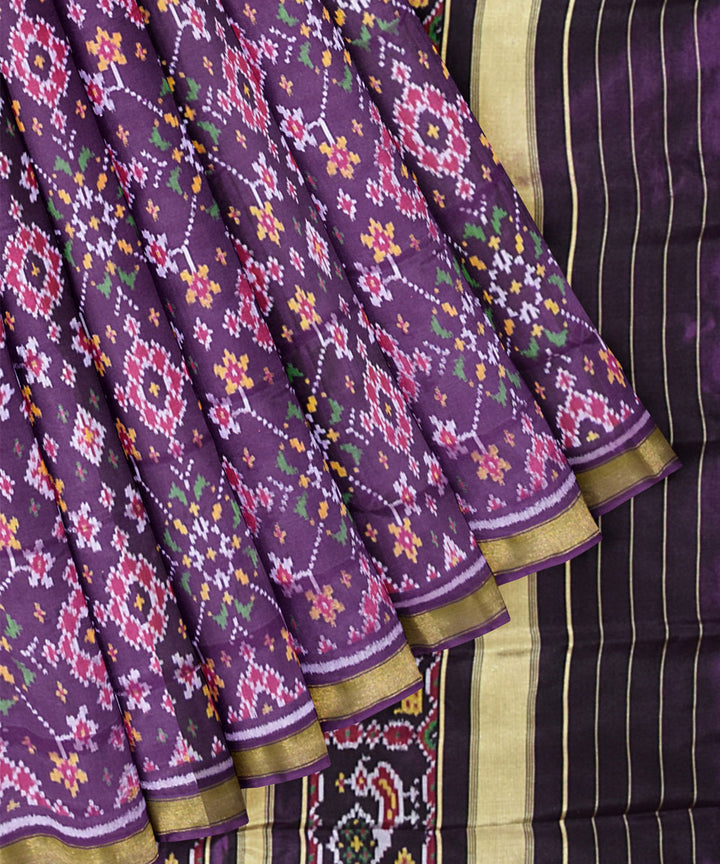 Violet silk handwoven patola saree