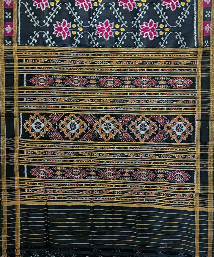 Black purple handwoven khandua silk saree