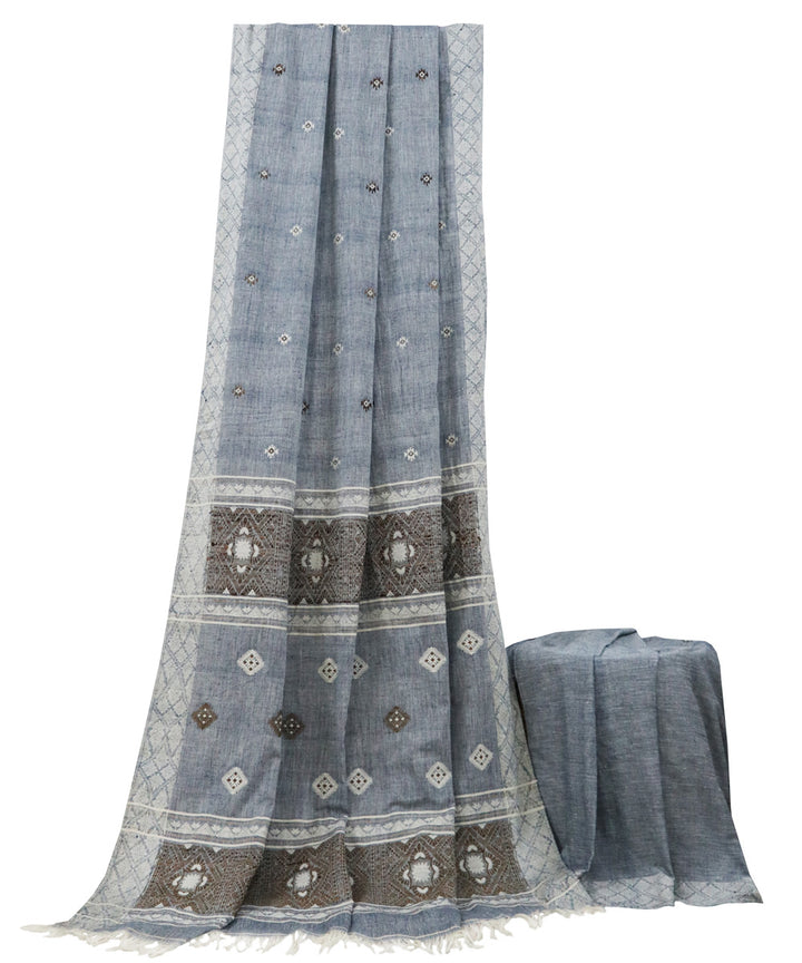 Grey brown handloom mulberry silk assam saree