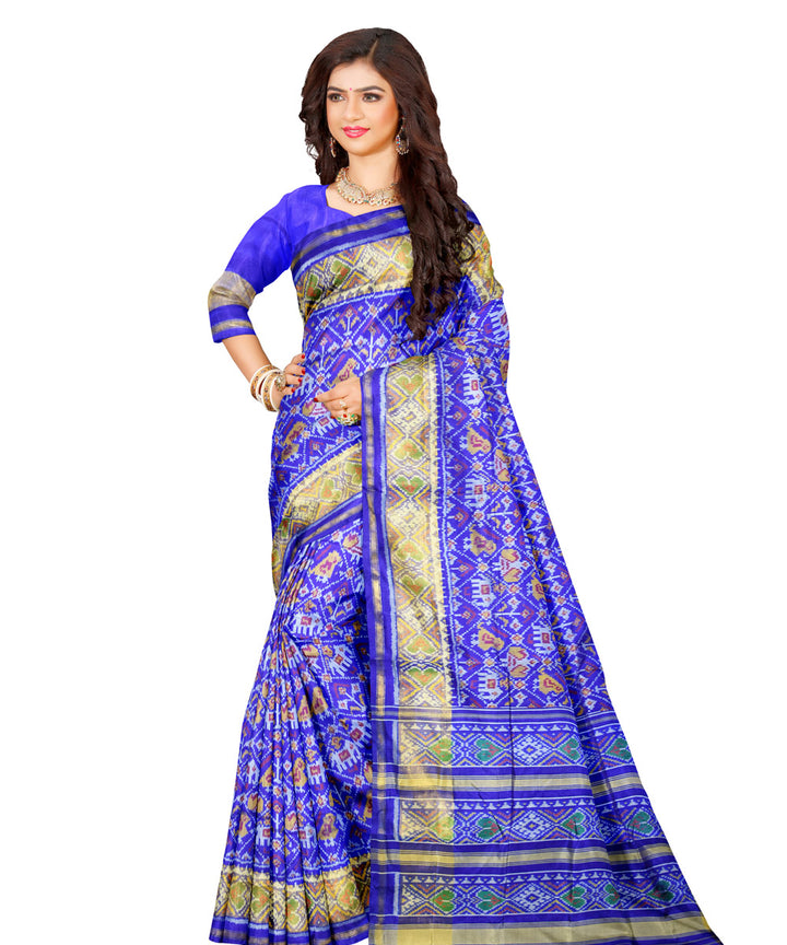 Blue navy handloom silk patola saree