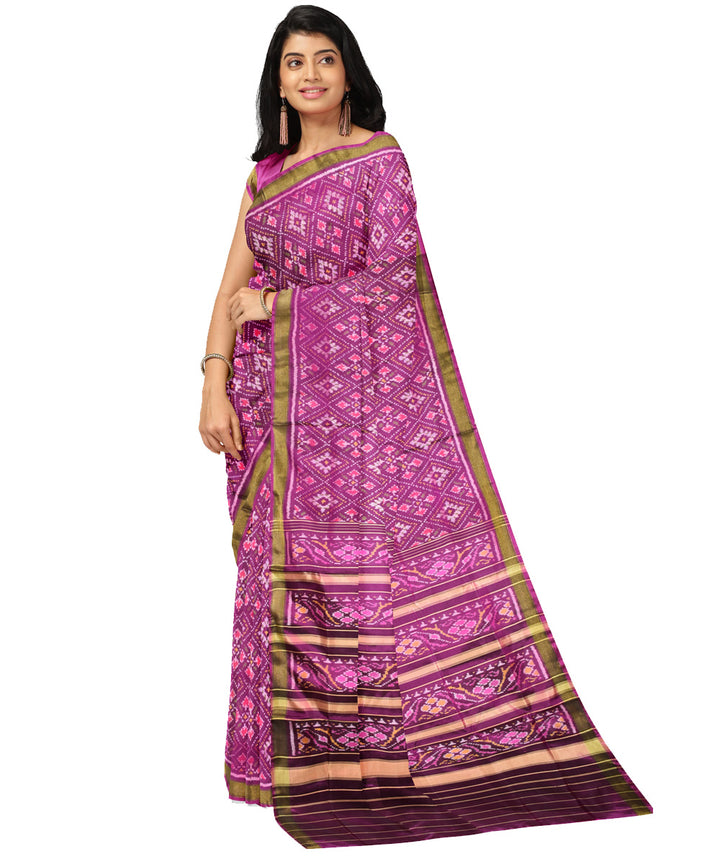 Purple handloom silk patola saree