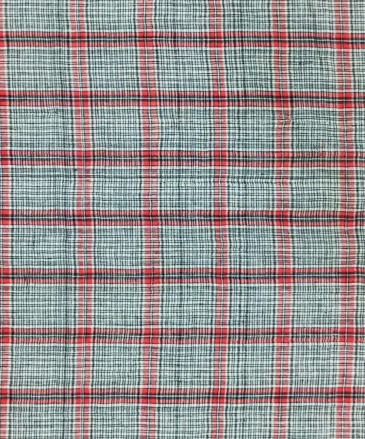 Grey multicolor checks handloom cotton assam stole