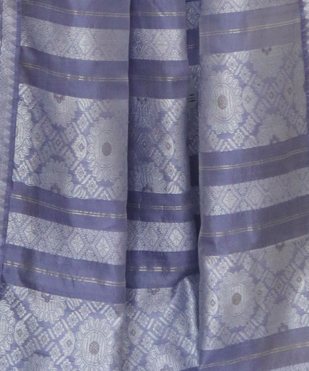 Lavender silk handloom assam saree