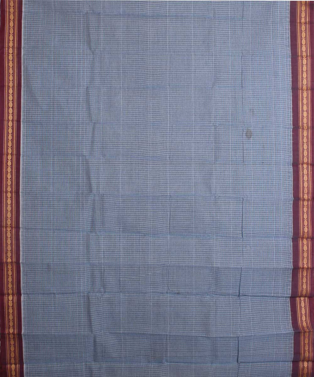 Light ash grey handwoven cotton narayanapet sari