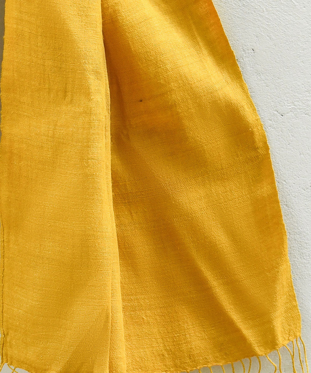 Yellow natural dye handloom eri silk assam stole