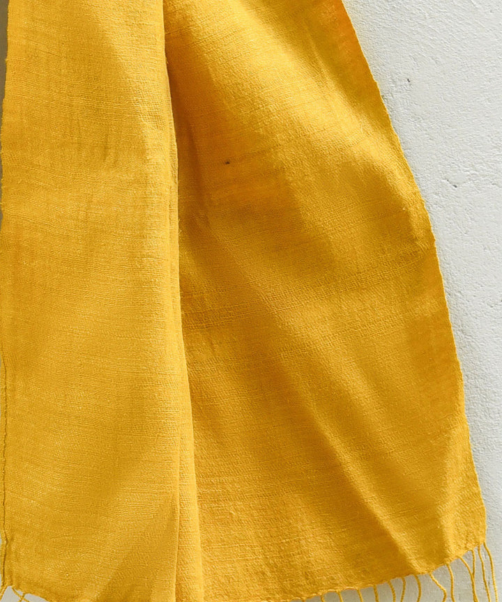 Yellow natural dye handloom eri silk assam stole