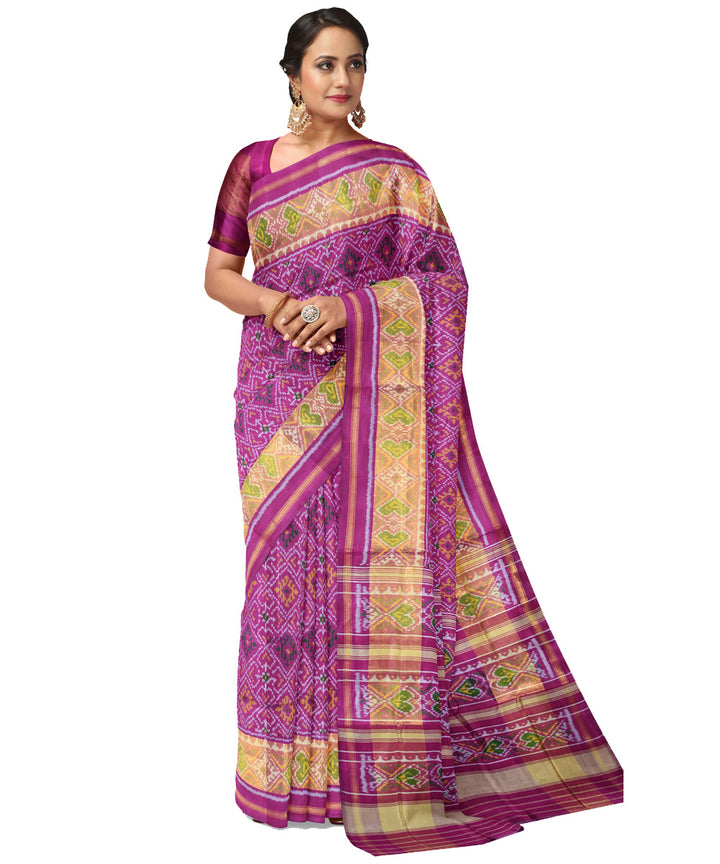 Patola purple silk handloom saree