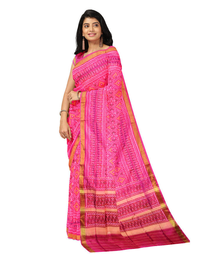 Patola pink silk handloom saree