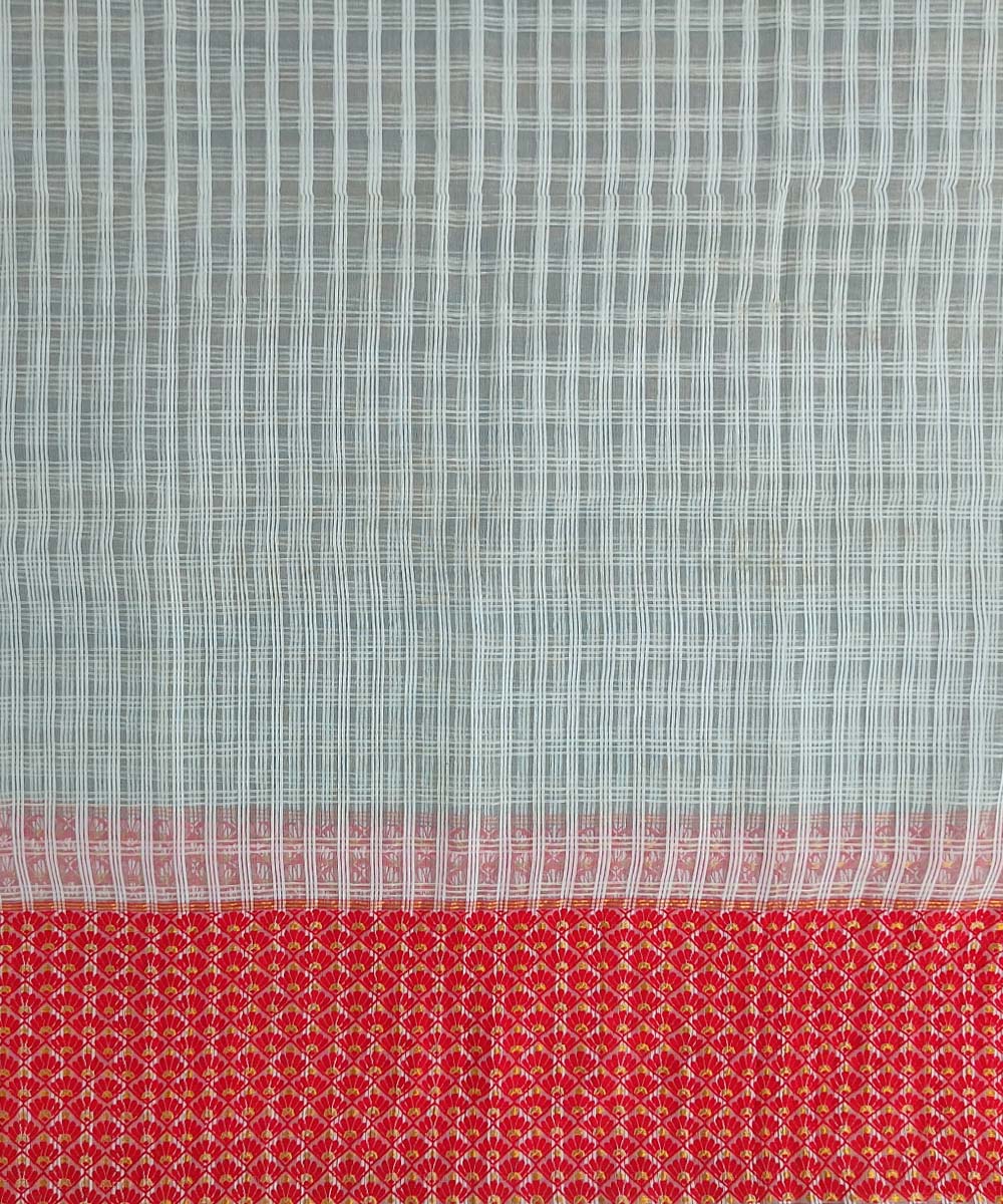 White red silk handloom assam mekhela chador