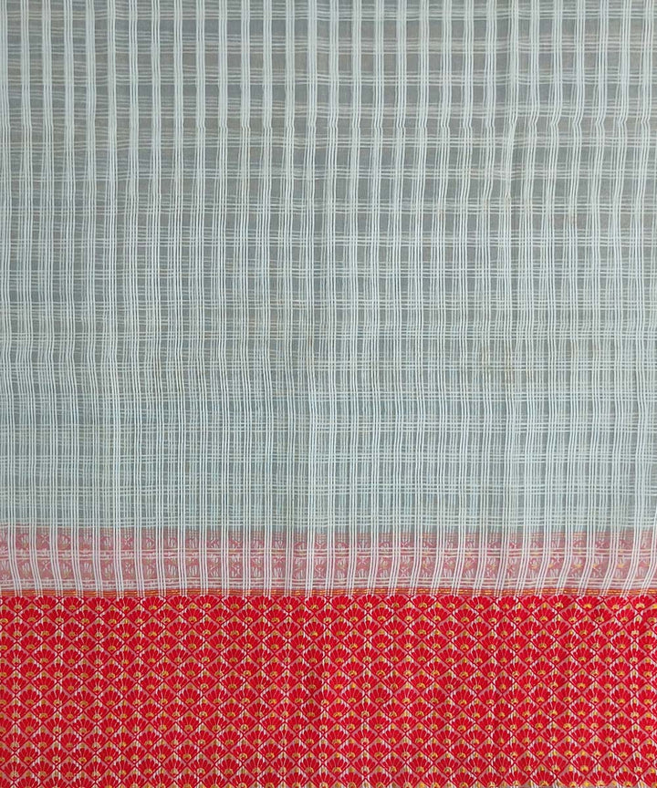 White red silk handloom assam mekhela chador