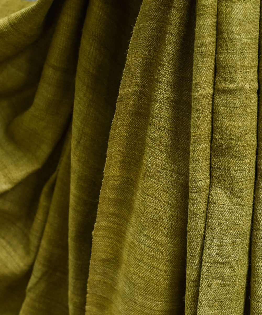 Olive green handloom eri silk assam stole