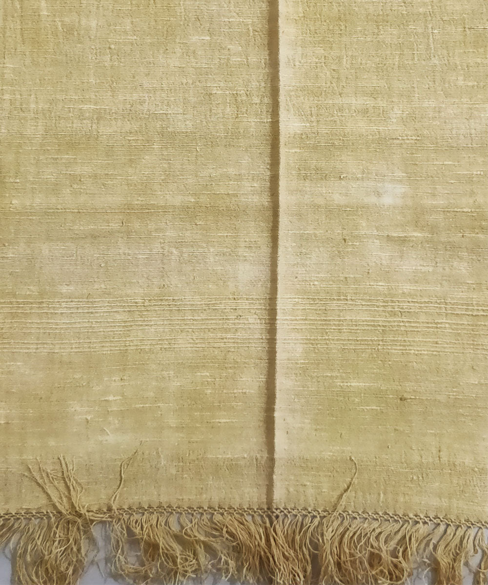 Light yellow handloom eri silk assam stole
