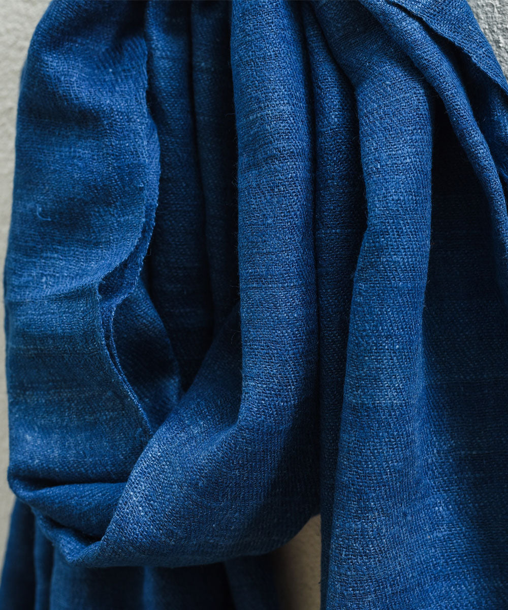 Indigo natural dye handloom eri silk assam stole