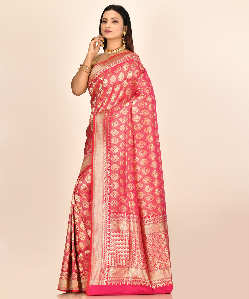 Red silk handloom banarasi saree