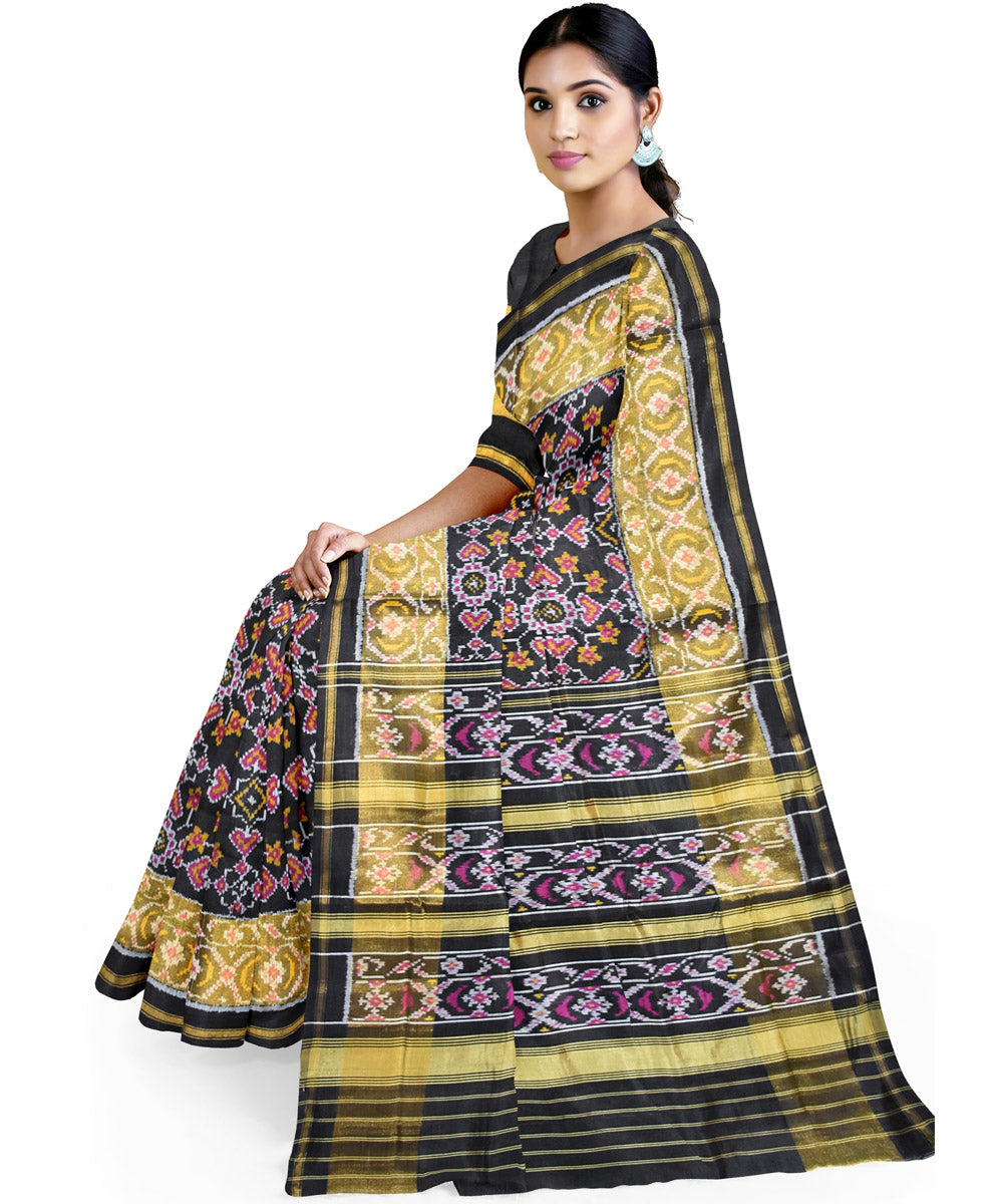 Black silk handwoven patola saree