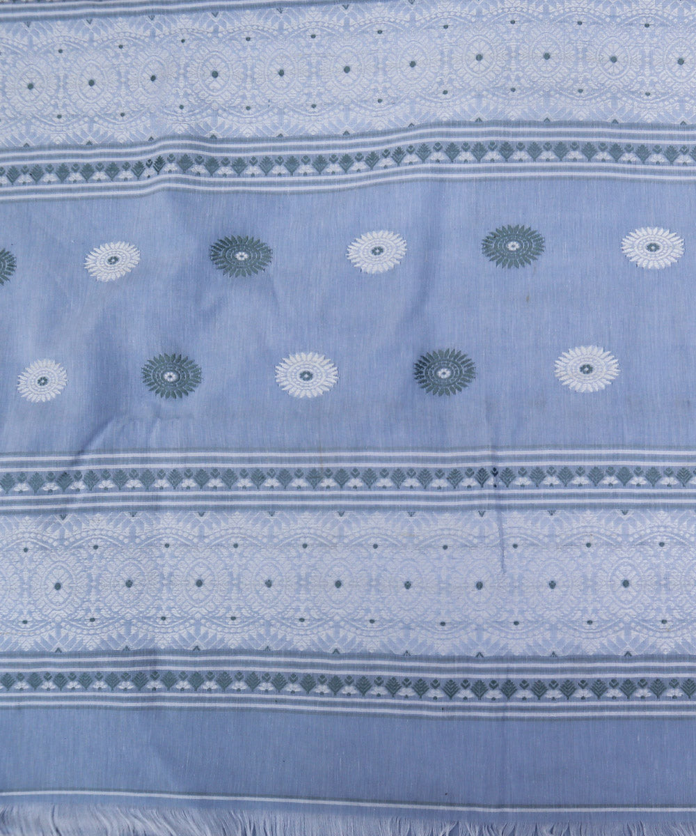 Pale blue cotton handloom assam saree