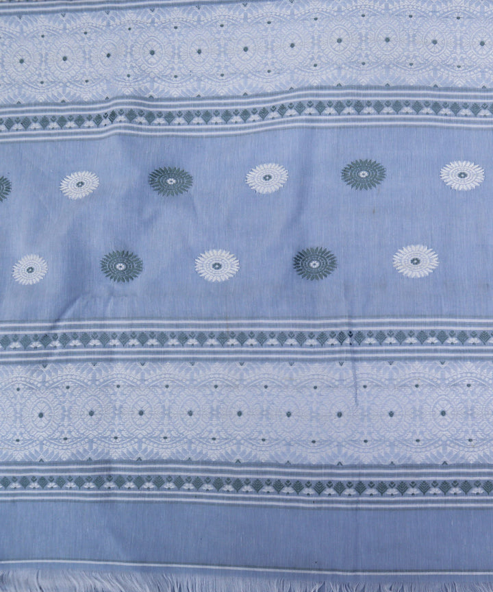 Pale blue cotton handloom assam saree