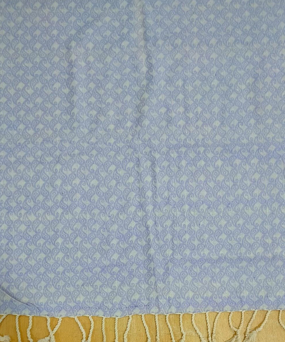 Pale blue grey natural dye handloom eri silk assam stole