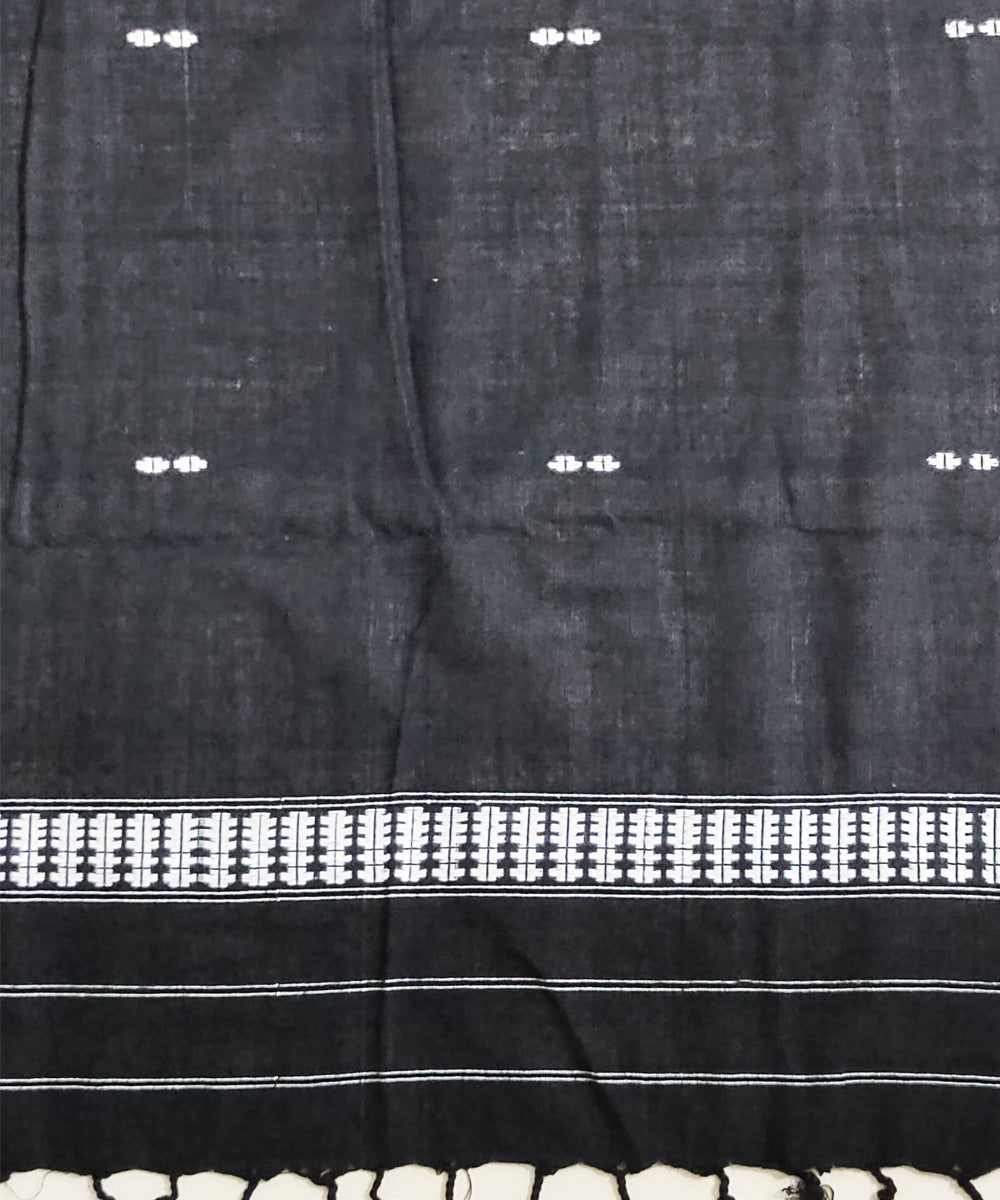 Black white handloom cotton assam stole