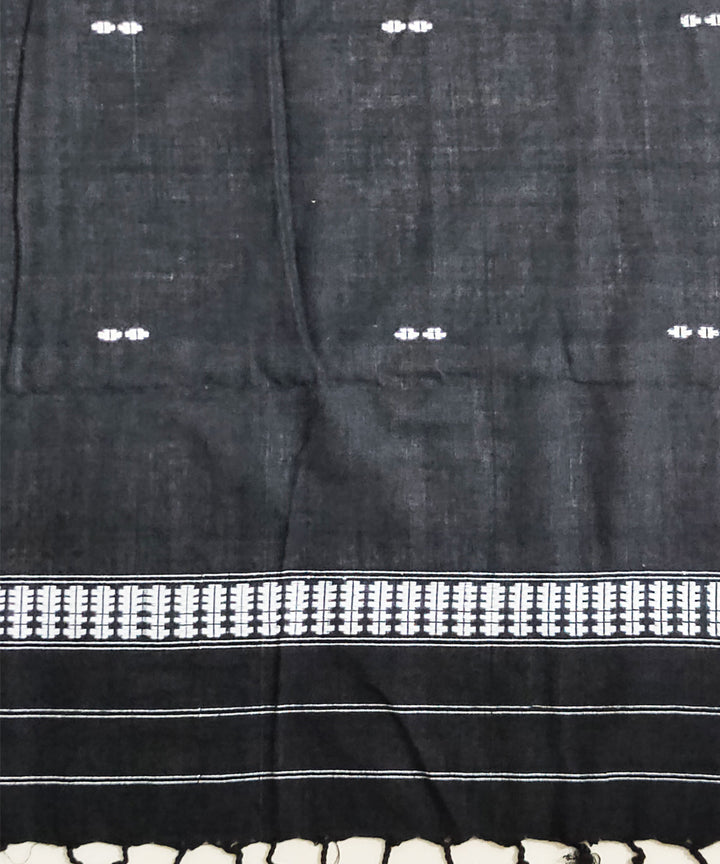 Black white handloom cotton assam stole