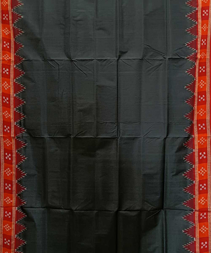 Black red handwoven khandua silk saree