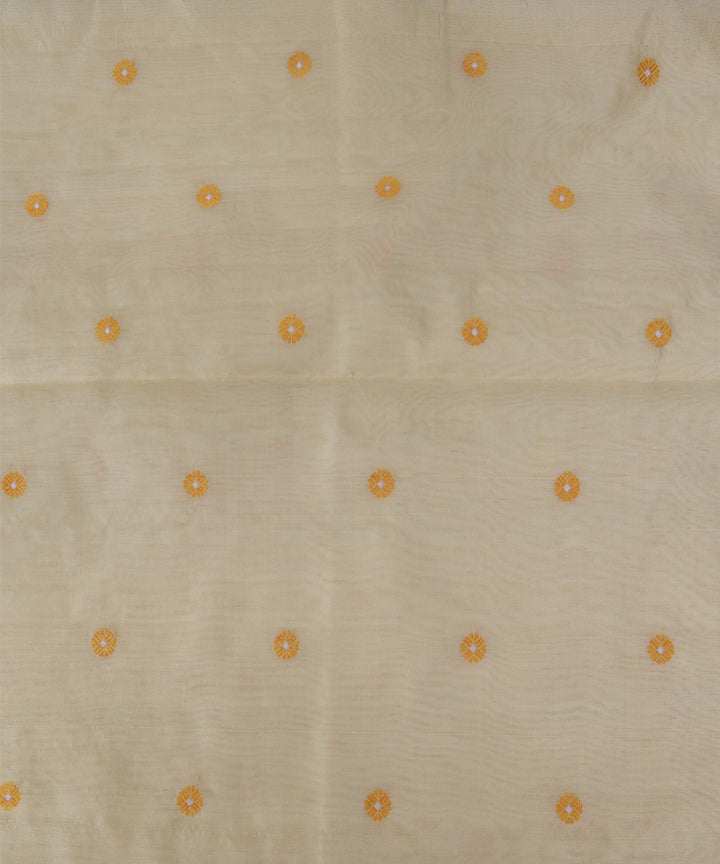 Cream yellow silk handloom assam saree