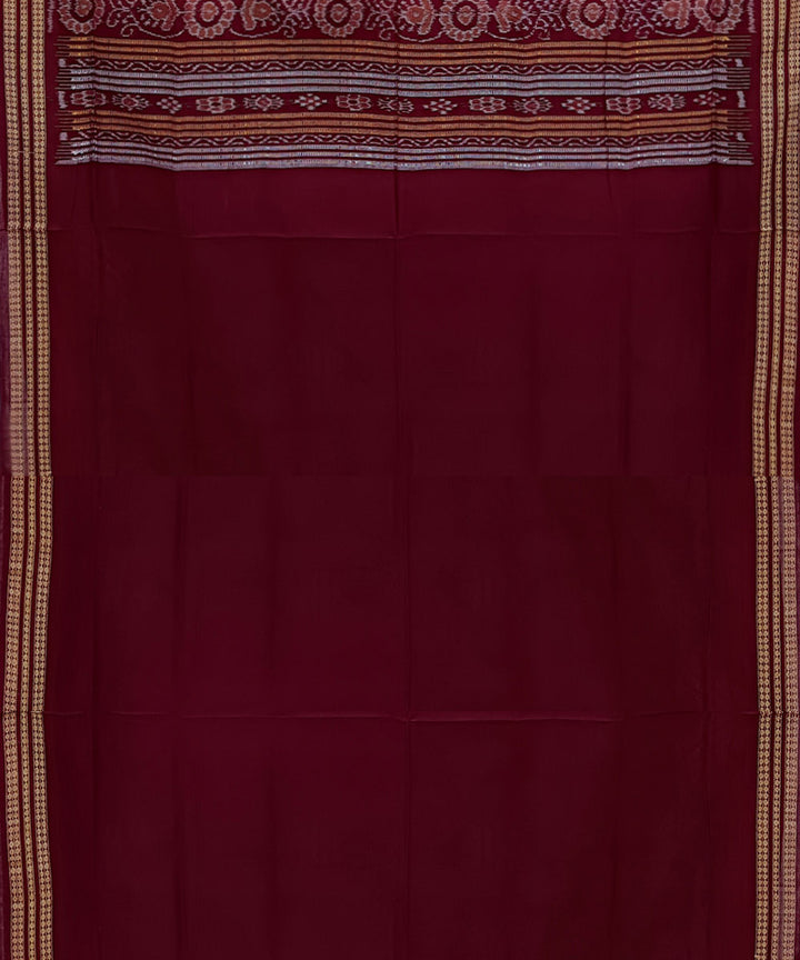 Dark green maroon handloom bomkai cotton saree