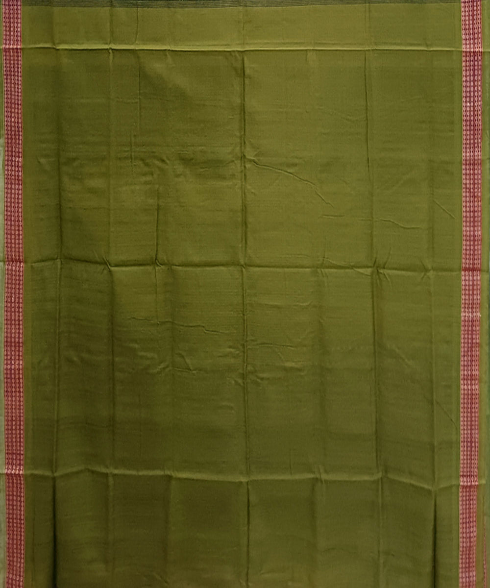 Maroon mustard handwoven bomkai cotton saree