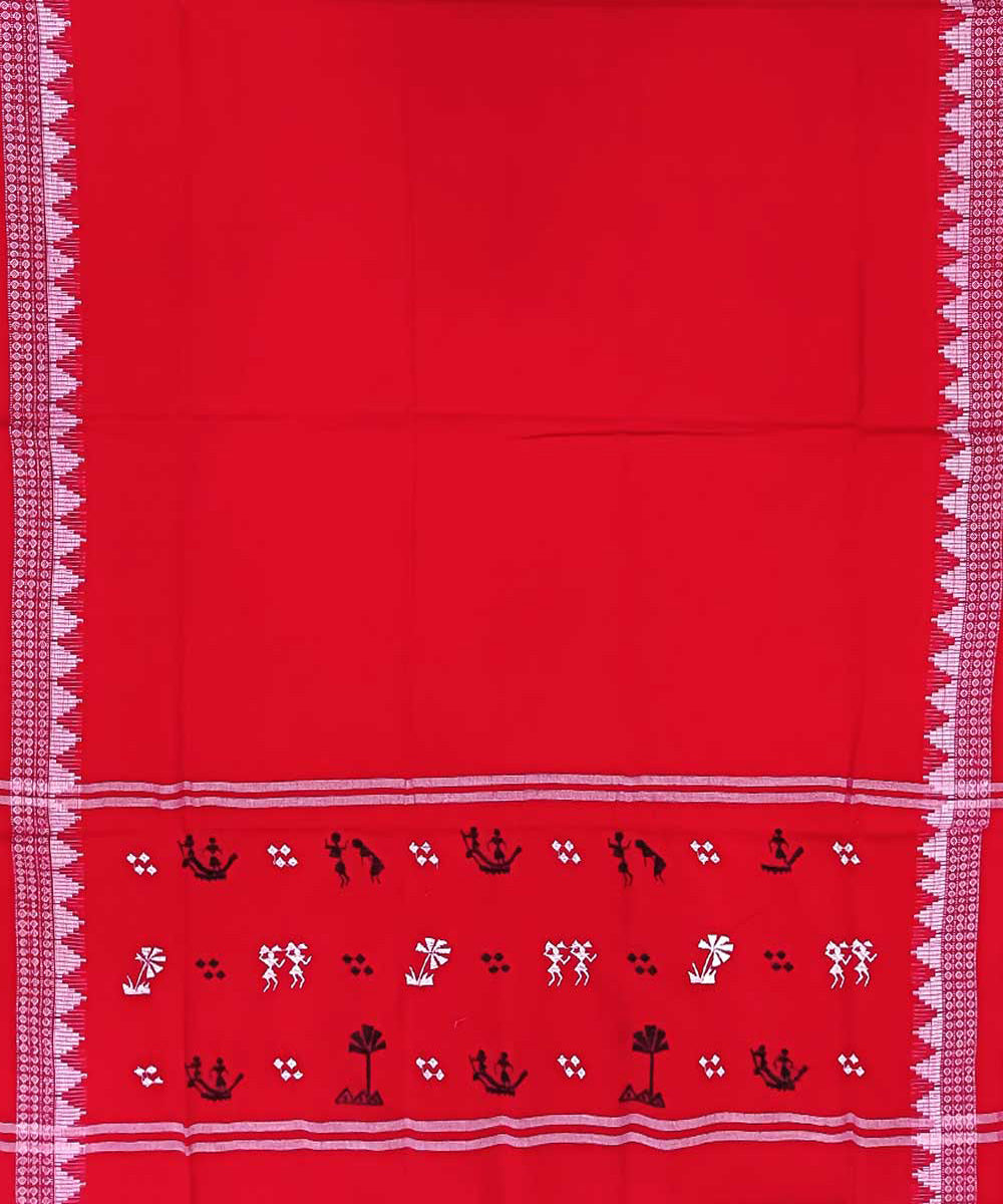 3pc Black and red tribal design handwoven bomkai dress set