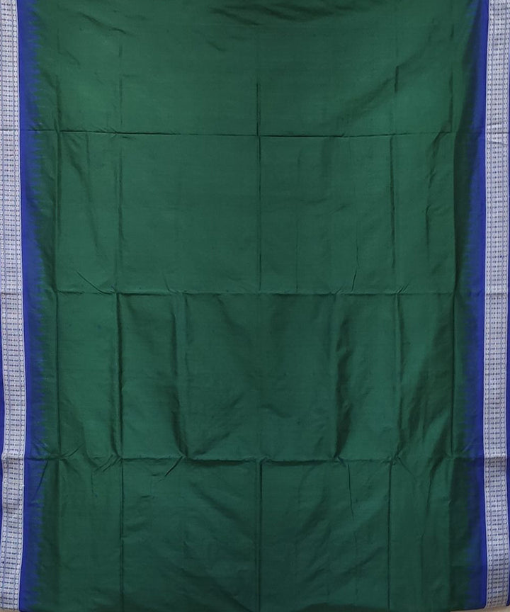 Dark green indigo handwoven bomkai silk saree