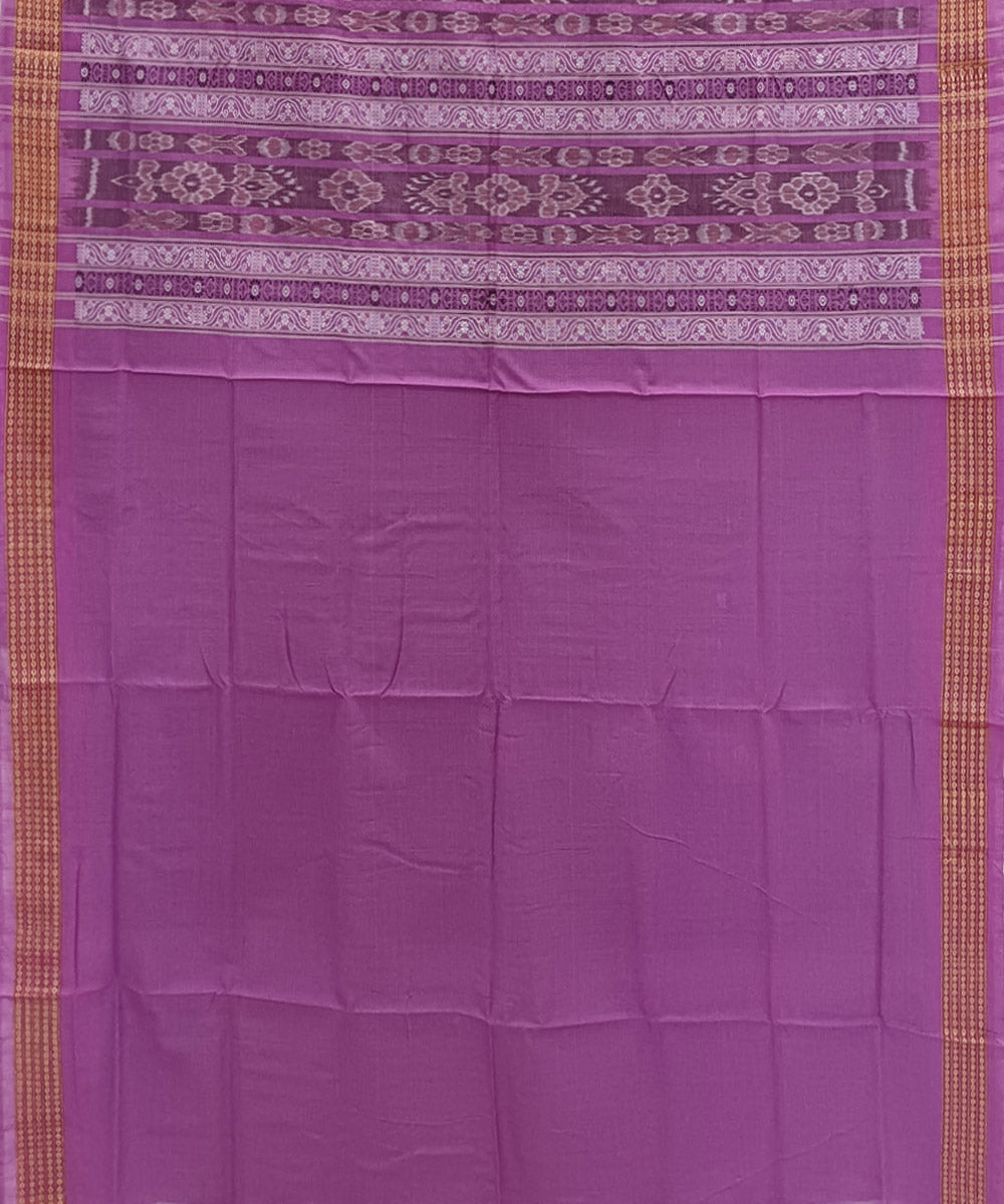 Navy blue pink handwoven bomkai cotton saree