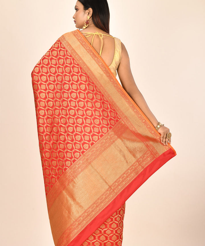 Red handloom silk banarasi saree