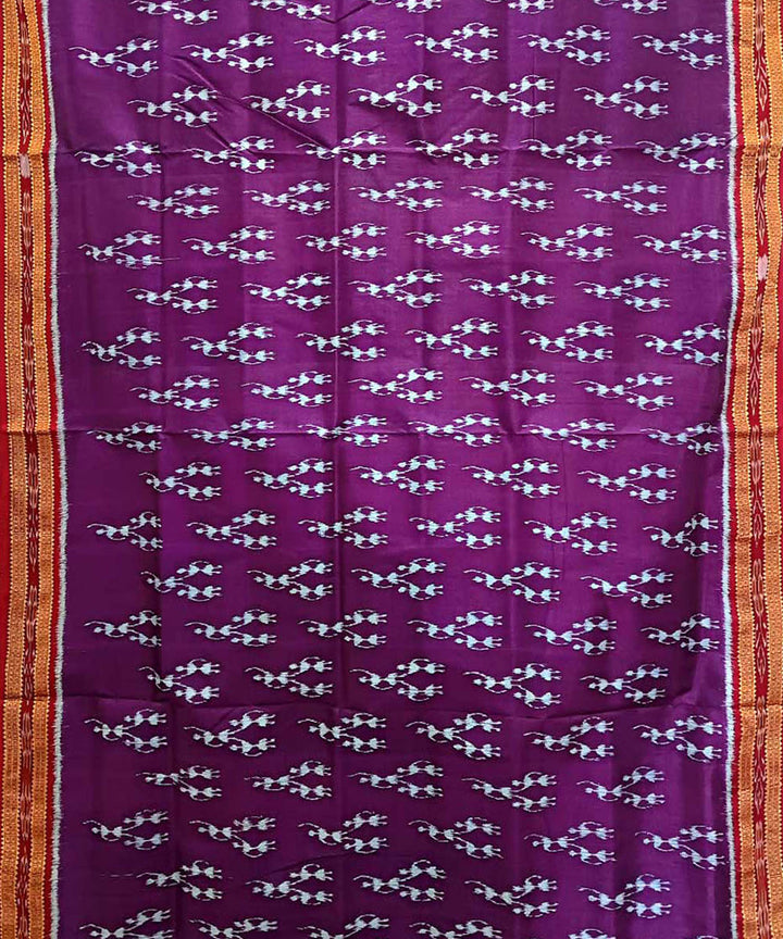Purple maroon handwoven khandua silk saree