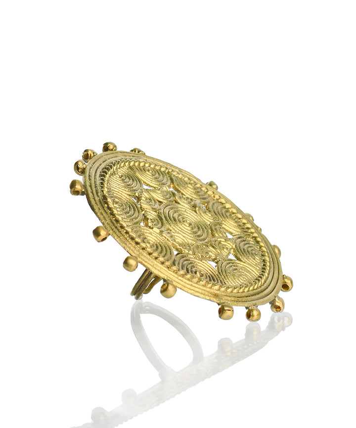 Golden dhokra brass moonlight finger rings