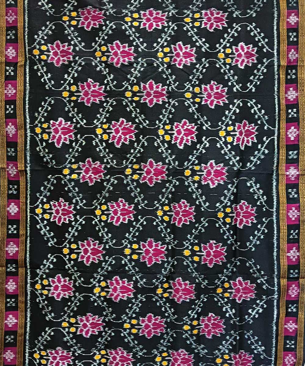 Black purple handwoven khandua silk saree