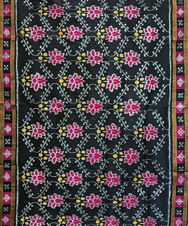 Black purple handwoven khandua silk saree