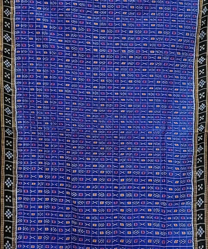 Indigo black handwoven khandua silk saree