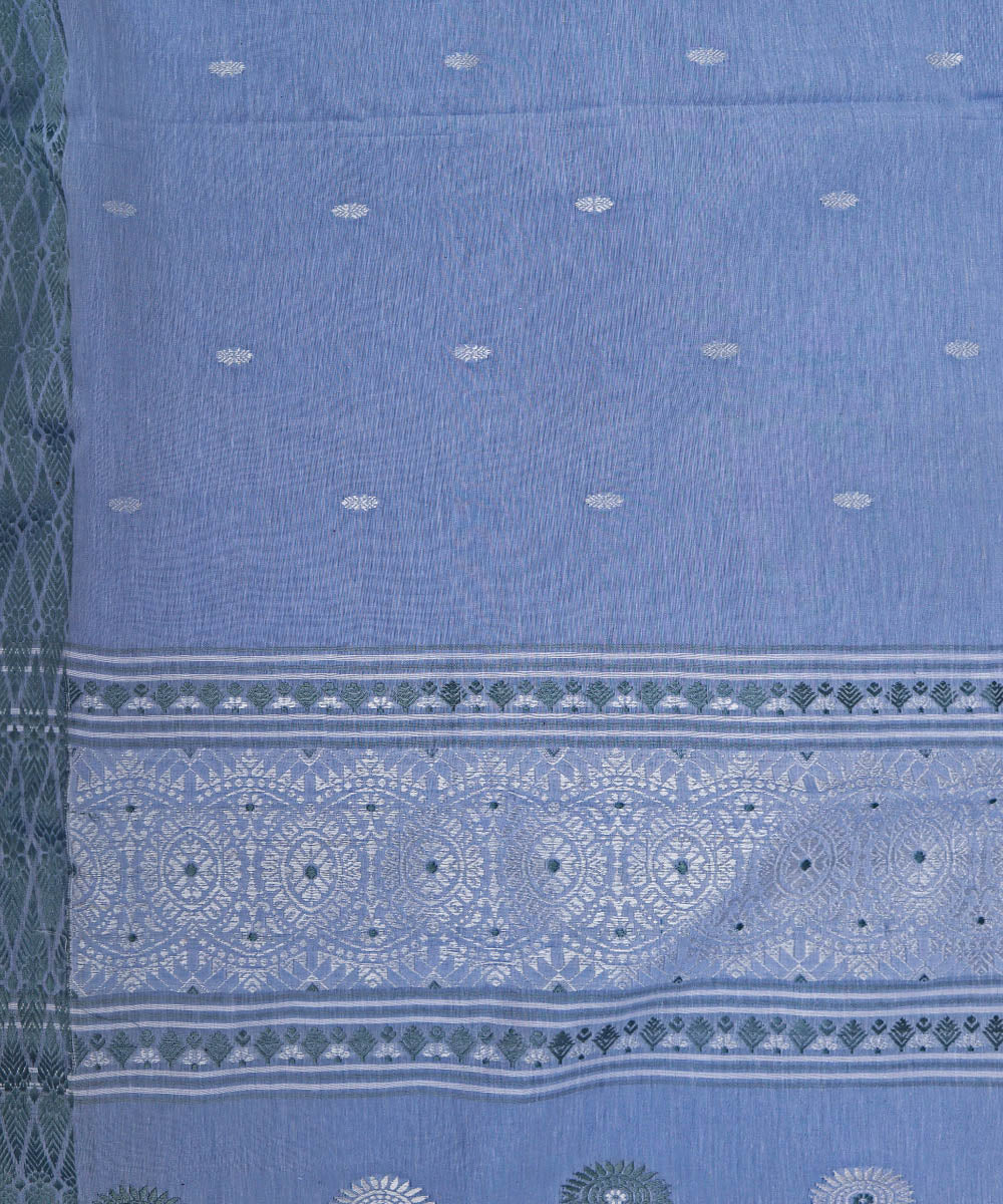 Pale blue cotton handloom assam saree