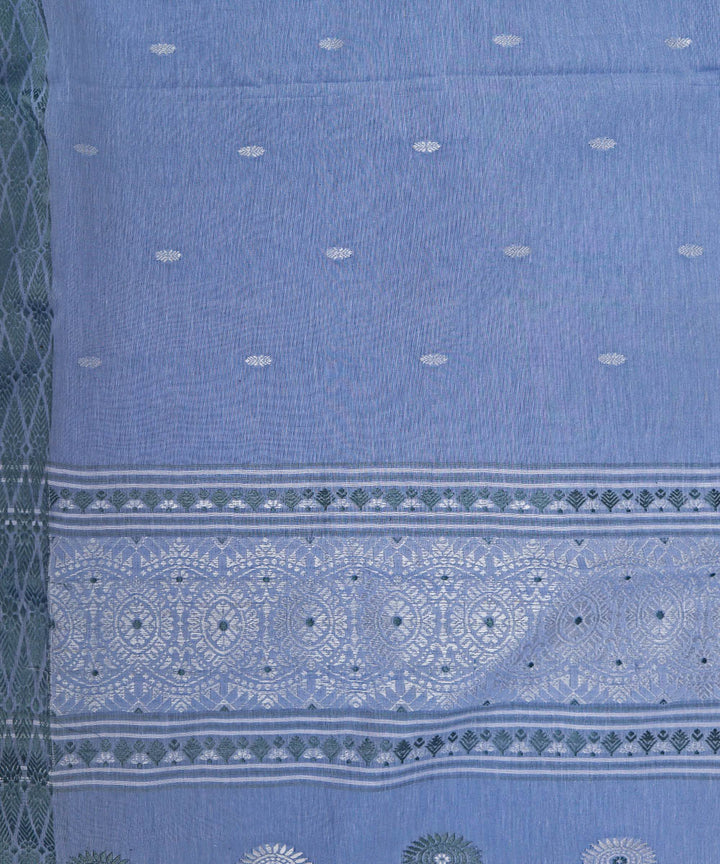 Pale blue cotton handloom assam saree