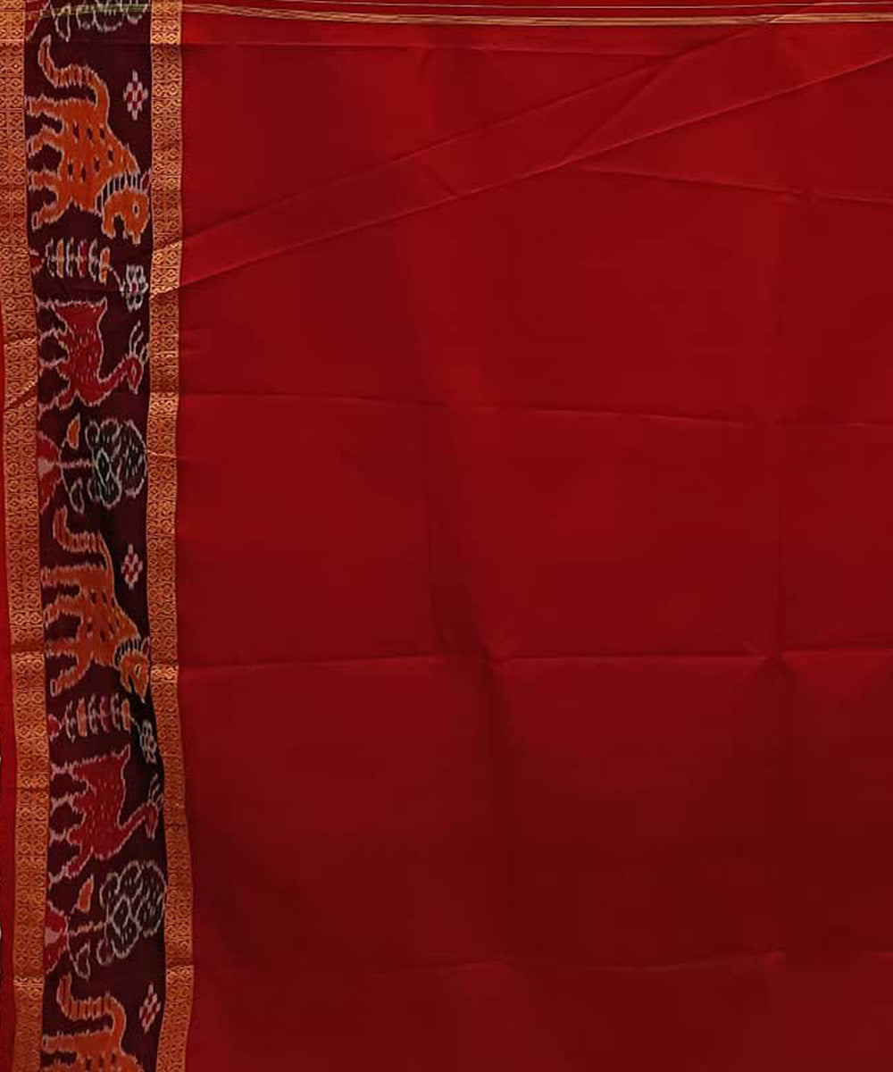 Purple red handloom khandua silk saree