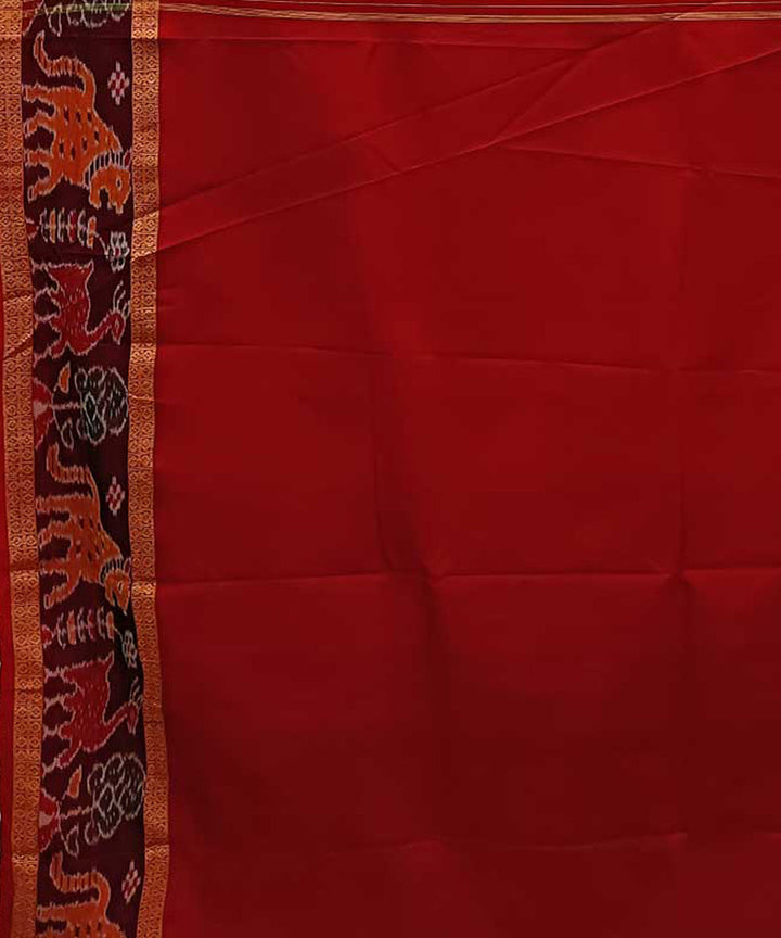 Purple red handloom khandua silk saree