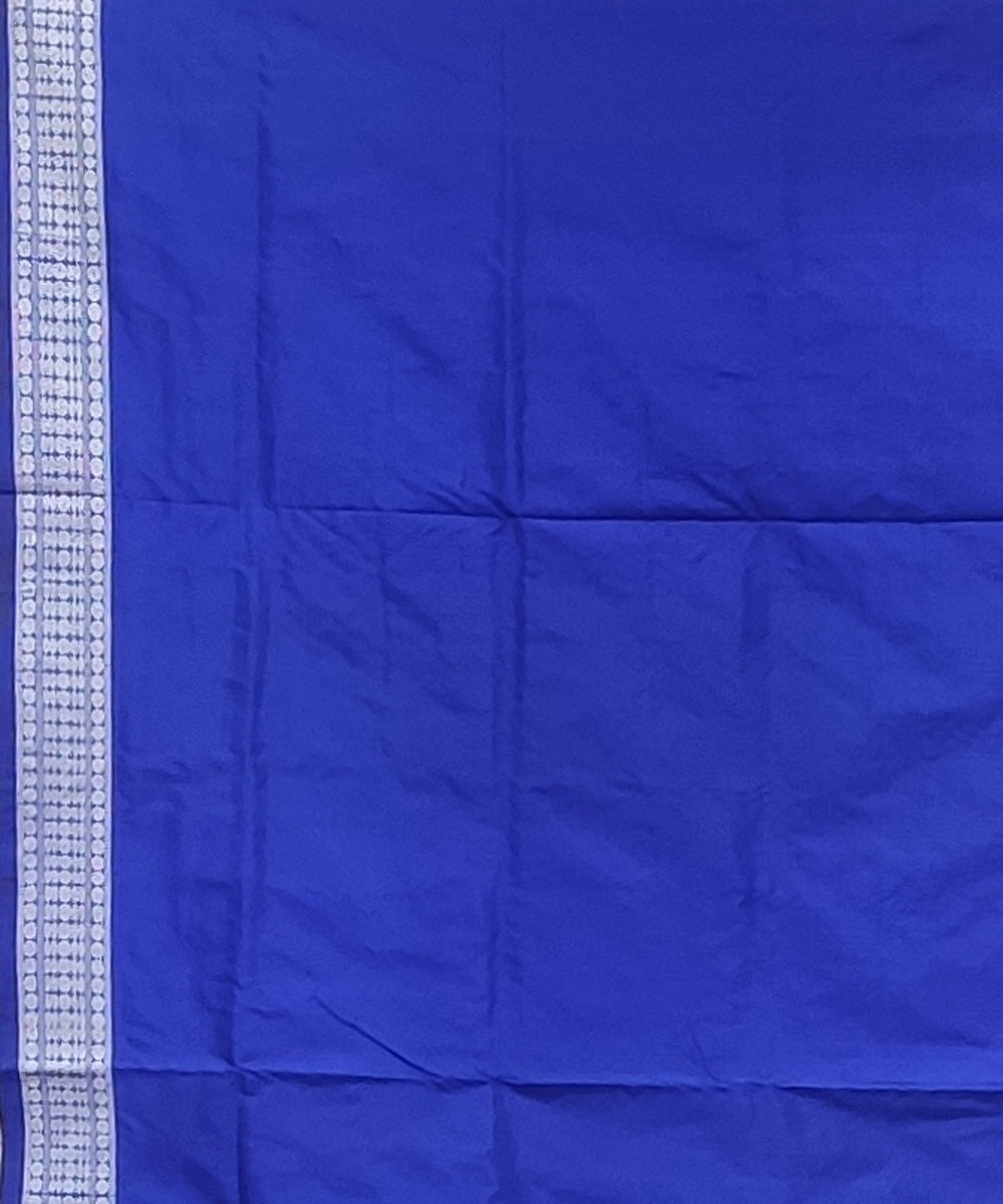 Dark green indigo handwoven bomkai silk saree