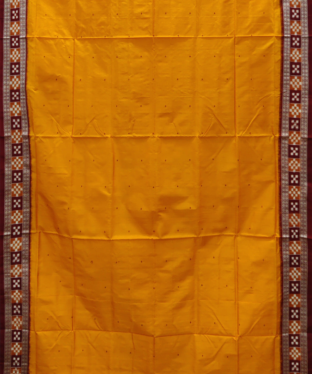 Orange maroon silk handwoven bomkai saree