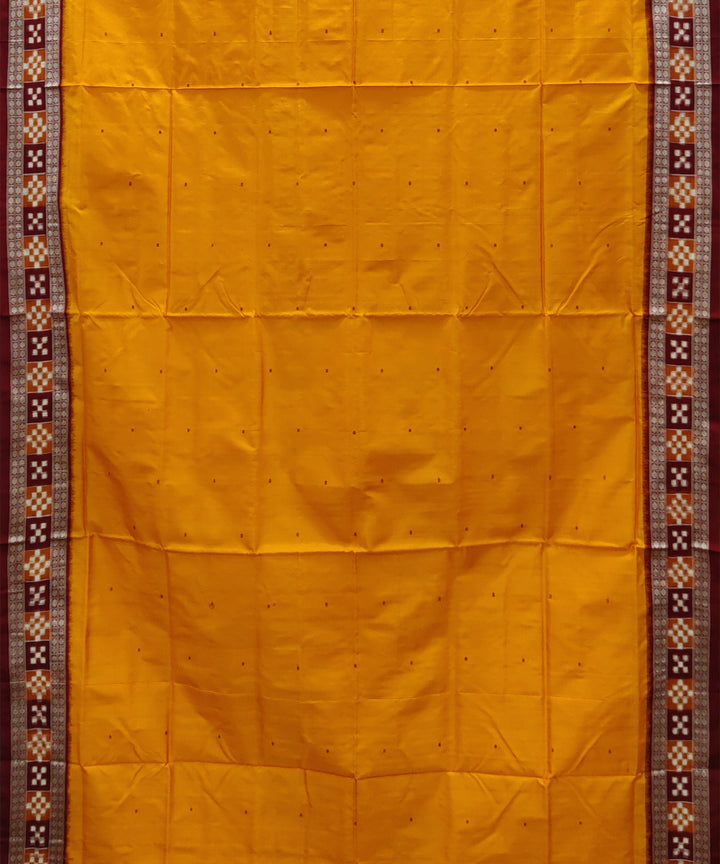 Orange maroon silk handwoven bomkai saree