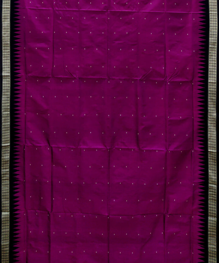 Purple black silk handwoven bomkai saree