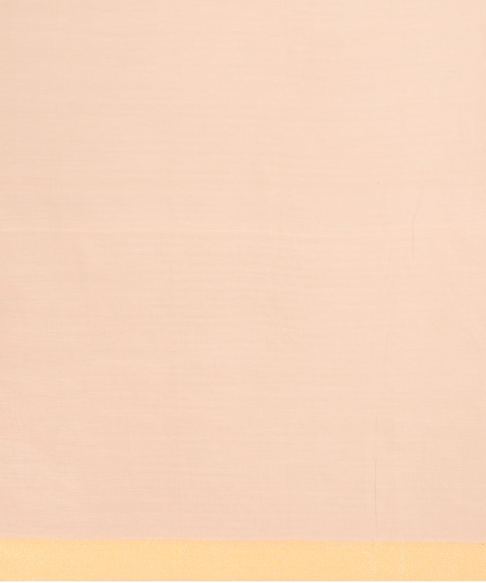 Cream peach silk handloom banarasi saree